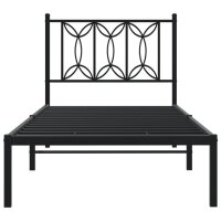 vidaXL Bettgestell mit Kopfteil Metall Schwarz 75x190 cm