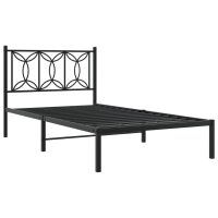 vidaXL Bettgestell mit Kopfteil Metall Schwarz 107x203 cm