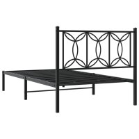 vidaXL Bettgestell mit Kopfteil Metall Schwarz 107x203 cm