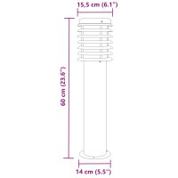 vidaXL Wegeleuchten 3 Stk. Silbern 60 cm Edelstahl