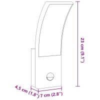 vidaXL LED-Au&szlig;enwandleuchten mit Sensor 2 Stk. Schwarz Aludruckguss