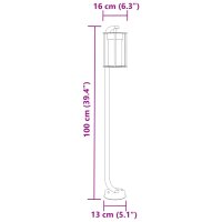 vidaXL Wegeleuchte Schwarz 100 cm Edelstahl