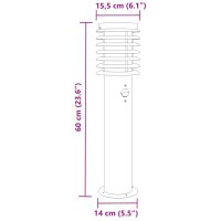 vidaXL Wegeleuchten mit Bewegungsmelder 3 Stk. Schwarz 60 cm Edelstahl