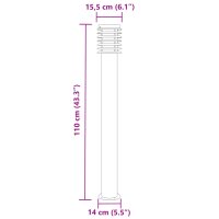 vidaXL Wegeleuchten 3 Stk. Schwarz 110 cm Edelstahl