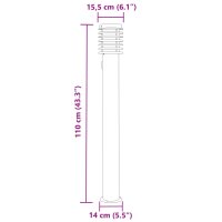 vidaXL Wegeleuchte mit Steckdose Schwarz 110 cm Edelstahl