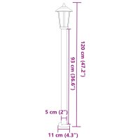 vidaXL Wegeleuchte Schwarz 120 cm Edelstahl