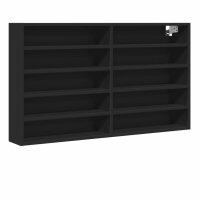 vidaXL Vitrinenschrank Schwarz 100x15x58 cm Holzwerkstoff