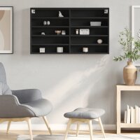 vidaXL Vitrinenschrank Schwarz 100x15x58 cm Holzwerkstoff