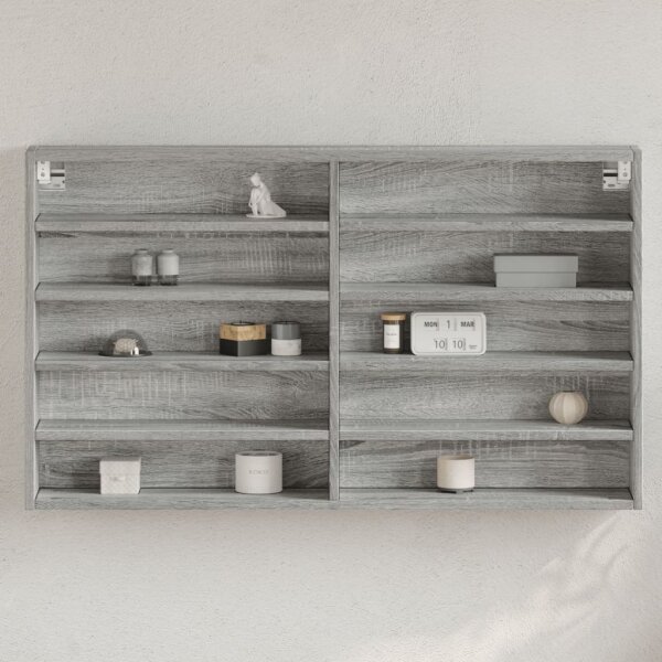 vidaXL Vitrinenschrank Grau Sonoma 100x15x58 cm Holzwerkstoff