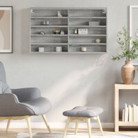 vidaXL Vitrinenschrank Grau Sonoma 100x15x58 cm Holzwerkstoff