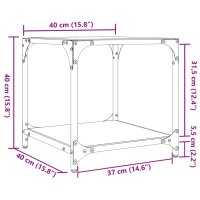 vidaXL Couchtisch mit Glasplatte Transparent 40x40x40 cm Stahl