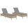 vidaXL Sonnenliegen mit Auflagen 2 Stk. Beige Poly Rattan