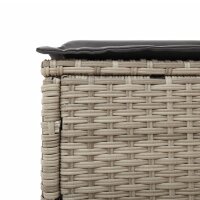 vidaXL Sonnenliegen mit Auflagen 2 Stk. Hellgrau Poly Rattan