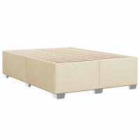 vidaXL Bettgestell ohne Matratze Creme 160x200 cm Stoff