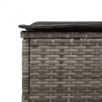 vidaXL Sonnenliege mit Auflage Grau Poly Rattan