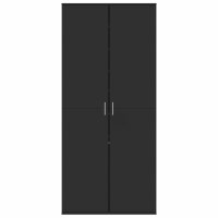 vidaXL Schuhschrank Schwarz 80&times;39&times;178 cm Holzwerkstoff