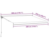 vidaXL Markise Einziehbar Anthrazit und Wei&szlig; 3x2,5 m Stoff &amp; Aluminium