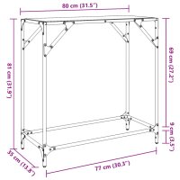 vidaXL Konsolentisch mit Glasplatte Transparent 80x35x81 cm Stahl