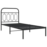 vidaXL Bettgestell mit Kopfteil Metall Schwarz 80x200 cm