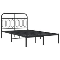 vidaXL Bettgestell mit Kopfteil Metall Schwarz 120x200 cm