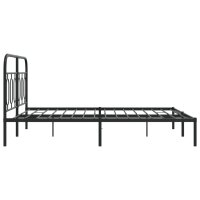 vidaXL Bettgestell mit Kopfteil Metall Schwarz 140x190 cm