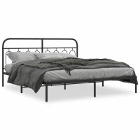 vidaXL Bettgestell mit Kopfteil Metall Schwarz 183x213 cm