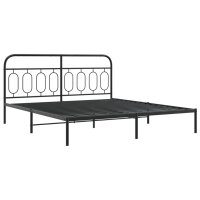 vidaXL Bettgestell mit Kopfteil Metall Schwarz 183x213 cm