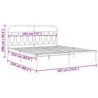 vidaXL Bettgestell mit Kopfteil Metall Schwarz 183x213 cm