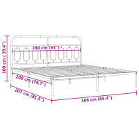 vidaXL Bettgestell mit Kopfteil Metall Wei&szlig; 160x200 cm