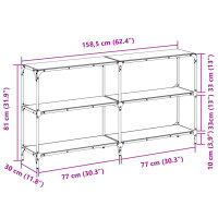 vidaXL Konsolentisch mit Glasplatte Transparent 158,5x30x81 cm Stahl