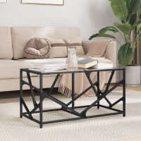 vidaXL Couchtisch mit Glasplatte Schwarz 78,5x40x41 cm Stahl