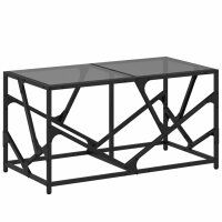 vidaXL Couchtisch mit Glasplatte Schwarz 78,5x40x41 cm Stahl