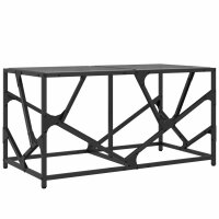 vidaXL Couchtisch mit Glasplatte Schwarz 78,5x40x41 cm Stahl