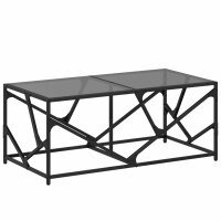 vidaXL Couchtisch mit Glasplatte Schwarz 98,5x50x41 cm Stahl