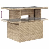 vidaXL 8-tlg. Garten-Sofagarnitur mit Kissen Beige Poly Rattan