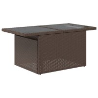 vidaXL 5-tlg. Garten-Sofagarnitur mit Kissen Braun Poly Rattan