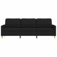 vidaXL 3-Sitzer-Sofa Schwarz 210 cm Stoff