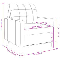 vidaXL Sessel Creme 60 cm Samt