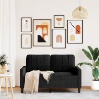 vidaXL 2-Sitzer-Sofa Schwarz 120 cm Samt