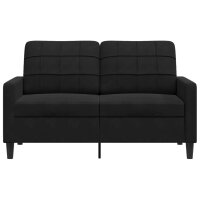 vidaXL 2-Sitzer-Sofa Schwarz 120 cm Samt