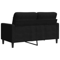 vidaXL 2-Sitzer-Sofa Schwarz 120 cm Samt