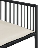 vidaXL 7-tlg. Garten-Essgruppe mit Kissen Schwarz Poly Rattan