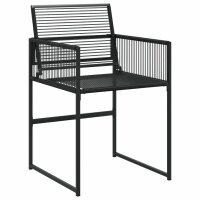 vidaXL 9-tlg. Garten-Essgruppe Schwarz Poly Rattan