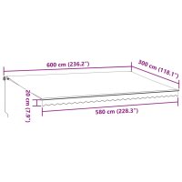 vidaXL Markise Manuell Weinrot 600x300 cm