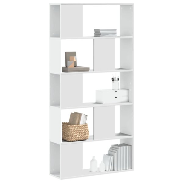 vidaXL B&uuml;cherregal 5 B&ouml;den Wei&szlig; 80,5x23,5x162,5 cm Holzwerkstoff