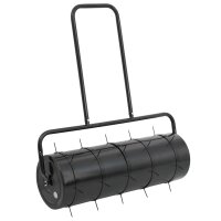 vidaXL Rasenwalze mit Rasenlüfter Schwarz 63 L Eisen...