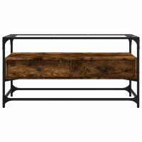 vidaXL TV-Schrank mit Glasplatte R&auml;uchereiche 98x35x51cm Holzwerkstoff