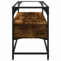 vidaXL TV-Schrank mit Glasplatte R&auml;uchereiche 98x35x51cm Holzwerkstoff