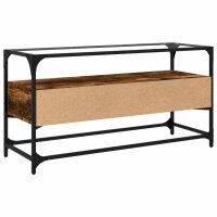 vidaXL TV-Schrank mit Glasplatte R&auml;uchereiche 98x35x51cm Holzwerkstoff