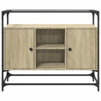 vidaXL Sideboard mit Glasplatte Sonoma-Eiche 98x35x81 cm Holzwerkstoff